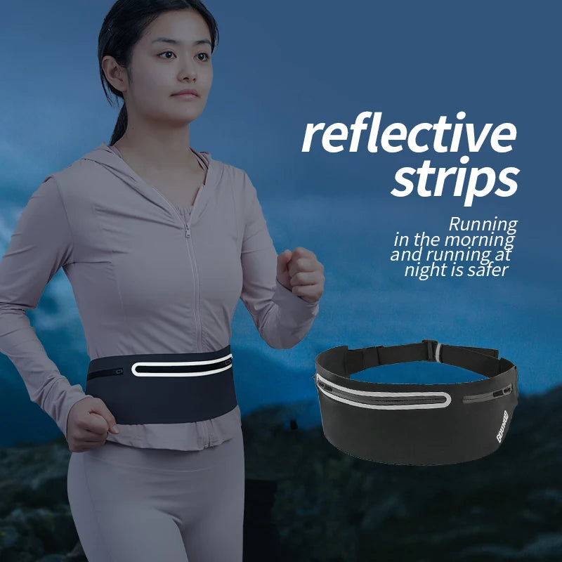 Running Bag with Reflective Strips Women Running Bag Belt Sports Fanny Pack Gym Jogger Sports Cycling Belt