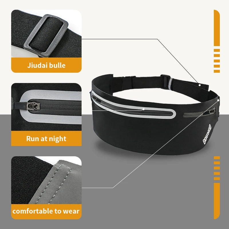 Running Bag with Reflective Strips Women Running Bag Belt Sports Fanny Pack Gym Jogger Sports Cycling Belt