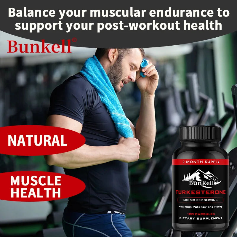 Tumourne Supplement 500 mg, Supports Strength and Muscle Growth, Energy, Performance, Muscle Mass, Muscle Function, 120 Capsules