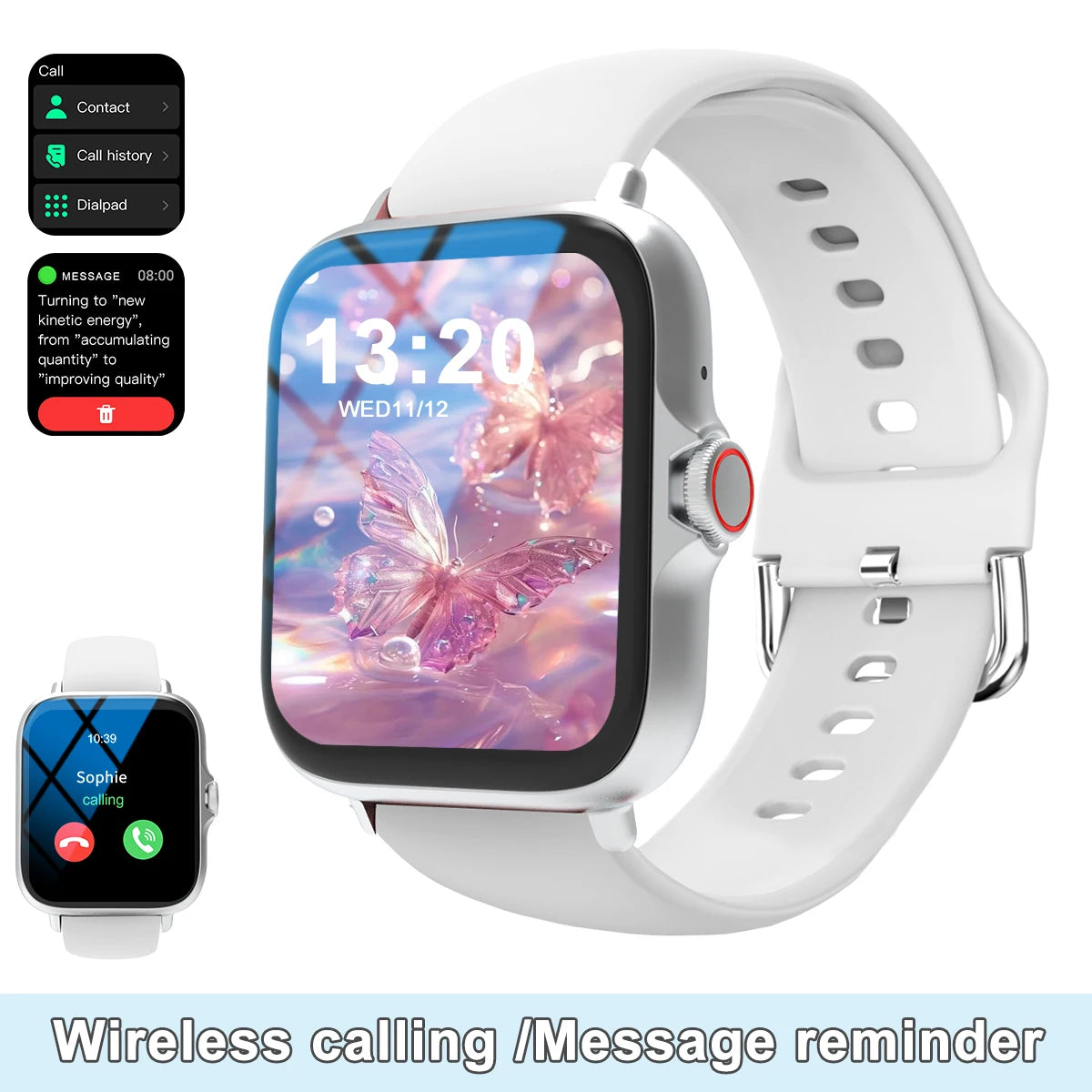 Smart watch, multi-sport mode, message reminder viewing, can answer and make calls, suitable for men and women, custom wallpaper