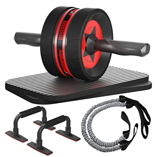 Ab Rollers Wheel Kit for Core Strength Training with Push Up Bars