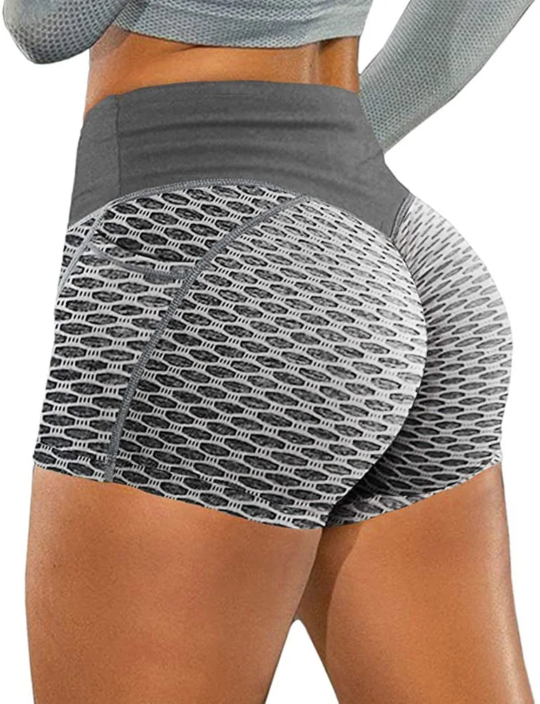 Women's Sportswear Shorts Gym With Pocket High Waist Scrunch Training Leggings Peach Hip Lift Yoga Shorts Fitness Wear