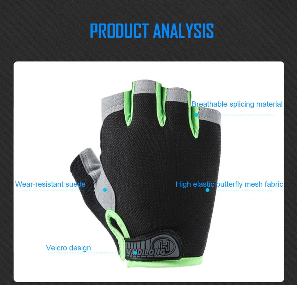 GTUBIKE Half Finger Gloves Anti-slip Shock Absorben Outdoor Sports Climbing Cycling Fitness Tool Upgraded Gloves For Men Women