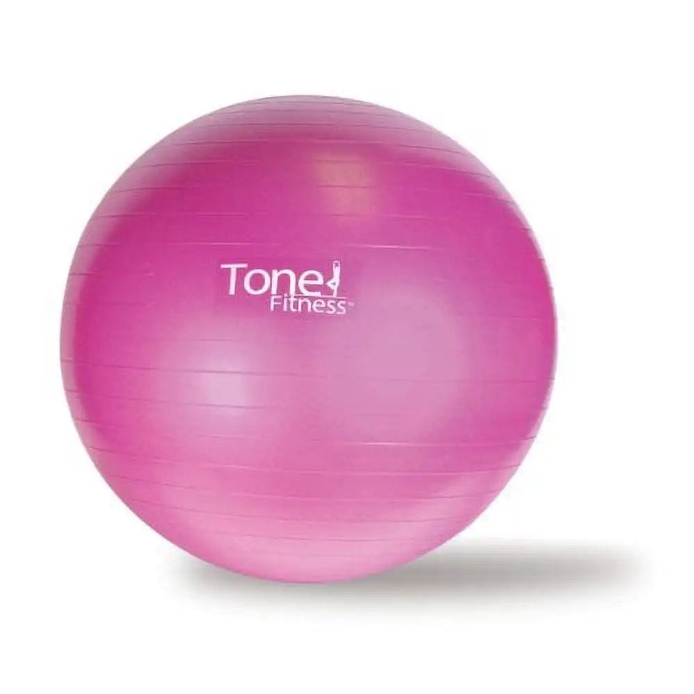 Anti-Burst Exercise Yoga Ball for Home Gym, Pilates & Pregnancy, 55cm Pink - for Women & Beginners
