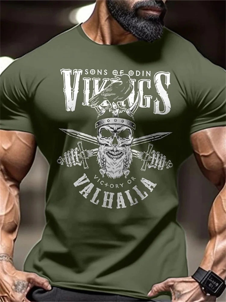 New Men's Fitness T-Shirt Fierce Gym Sports Short-Sleeved Top Quick-Dry Round Neck T-Shirt Fitness Competition Training Clothes