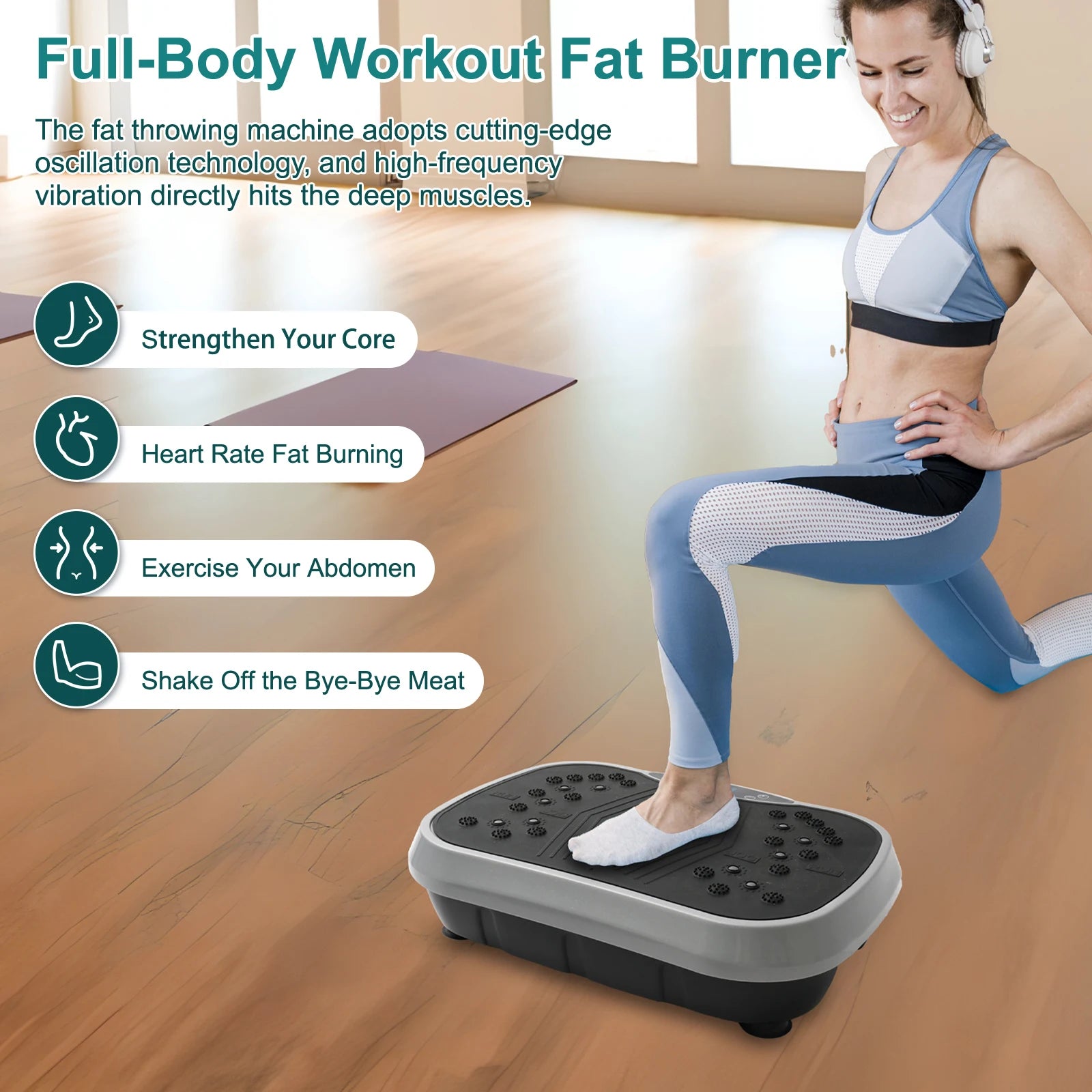 Vibration Plate Exercise Machine Fat-Burning Home Fitness Fat Slinger Shaping Whole Body Workout Portable Fitness Equipment