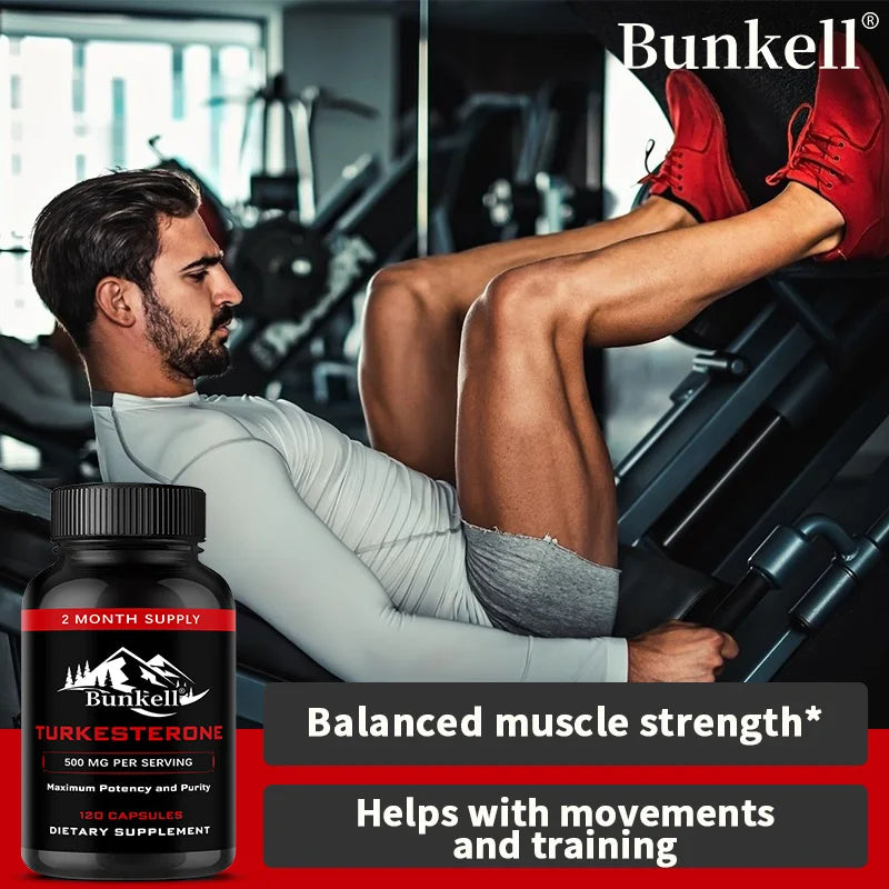 Tumourne Supplement 500 mg, Supports Strength and Muscle Growth, Energy, Performance, Muscle Mass, Muscle Function, 120 Capsules