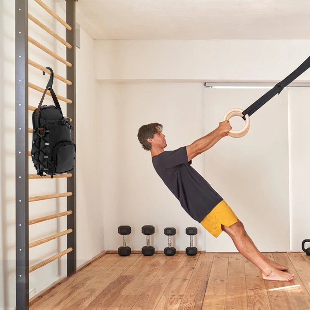 Magnetic Gym Sling Bag with Water Bottle Holder Gym Crossbody Bag Gym Bottle Carrier Bag for Travel Sports Work Fitness