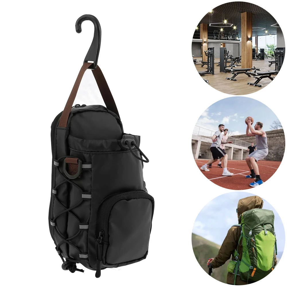 Magnetic Gym Sling Bag with Water Bottle Holder Gym Crossbody Bag Gym Bottle Carrier Bag for Travel Sports Work Fitness