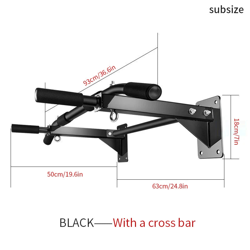 Wall-Mounted Pull-Up Bar-Drill Installation, Home Gym Equipment for Indoor Fitness, Chin-Up Bar for Strength Training （Black、）