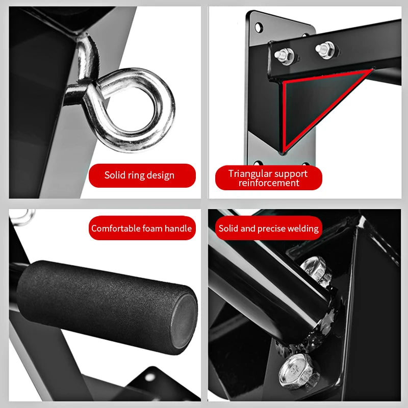 Wall-Mounted Pull-Up Bar-Drill Installation, Home Gym Equipment for Indoor Fitness, Chin-Up Bar for Strength Training （Black、）