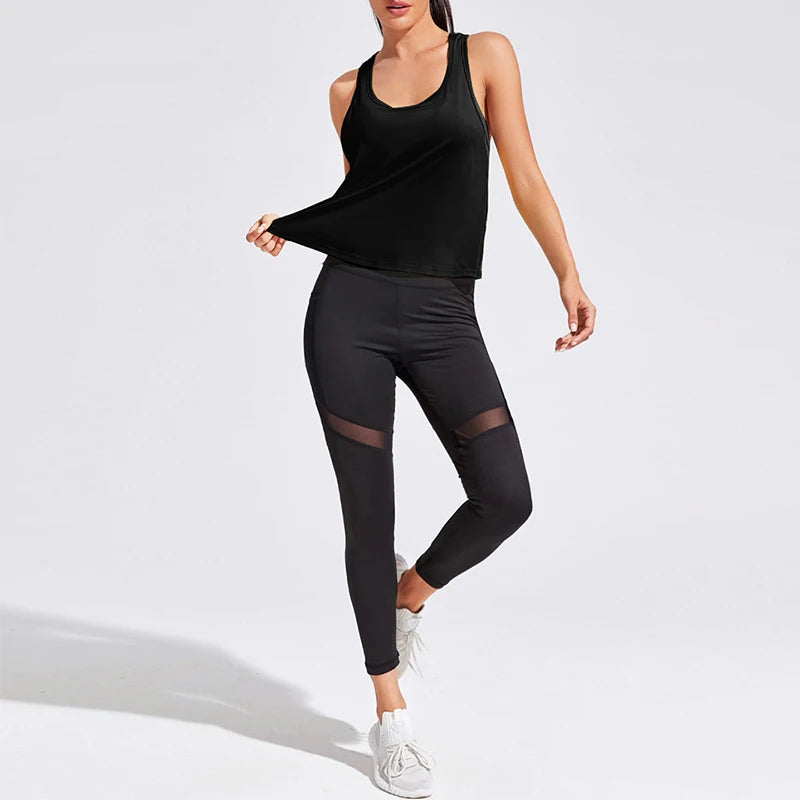 Yoga Vest Women Running Shirts Sleeveless Gym Tank Tops Women's Sportswear Quick Dry Breathable Workout Tank Top Fitness Clothes