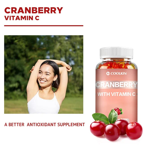 Cranberry + Vitamin C Gummies for Bladder Kidney and Urinary Tract Health