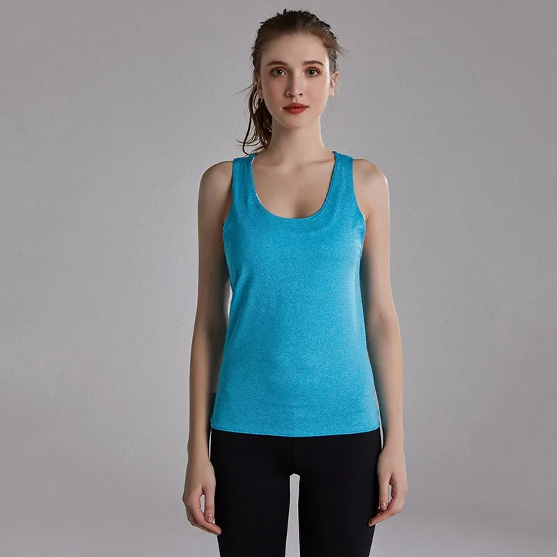 Women's Sleeveless Gym Shirts Tops Yoga Sports Vest Fitness Loose Sport Shirts Female T-Shirts for Workout Exercise Tank Tops