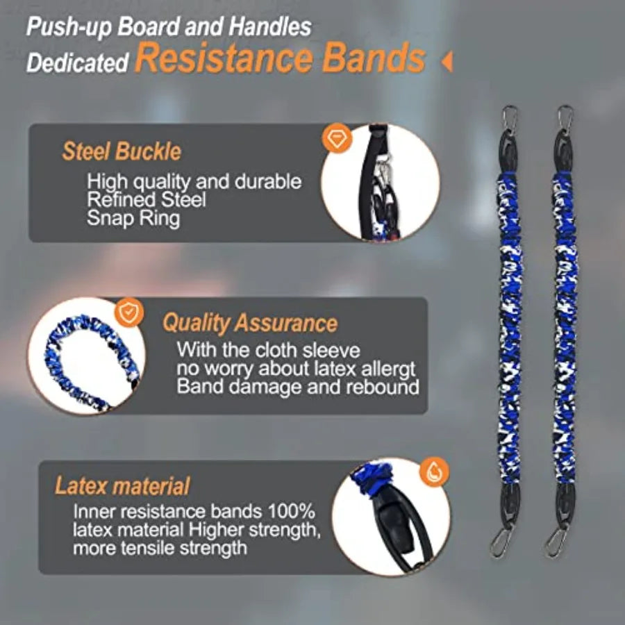 Resistance Bands for Portable Gym,Push Up Board and Pilates Bar Replacement Backup Exercise Band. Safety Cloth Cover,Squat Worko