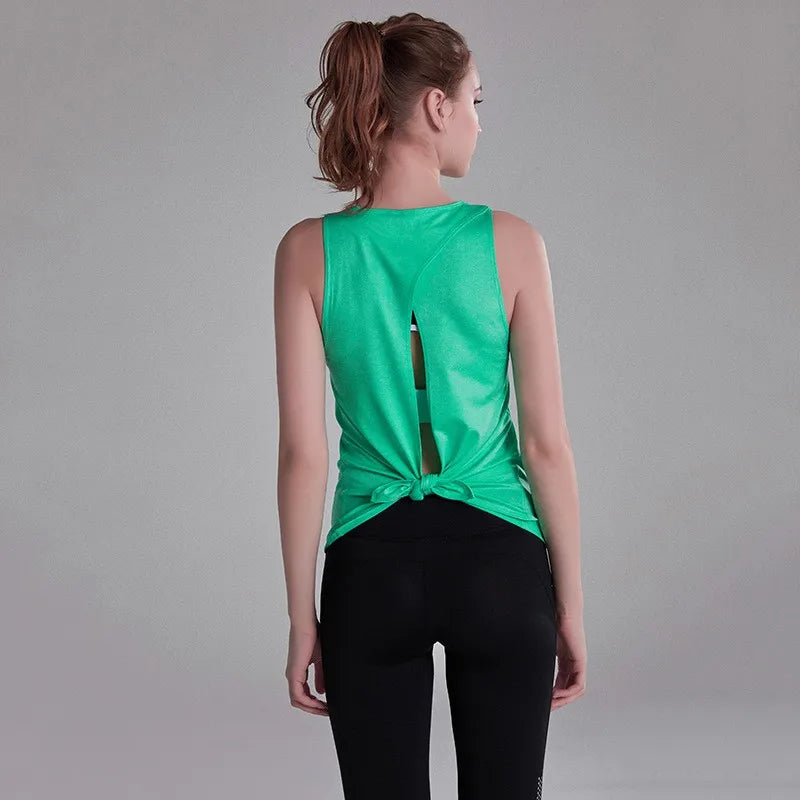 Women's Sleeveless Gym Shirts Tops Yoga Sports Vest Fitness Loose Sport Shirts Female T-Shirts for Workout Exercise Tank Tops