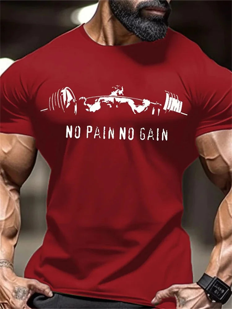 New Men's Fitness T-Shirt Fierce Gym Sports Short-Sleeved Top Quick-Dry Round Neck T-Shirt Fitness Competition Training Clothes