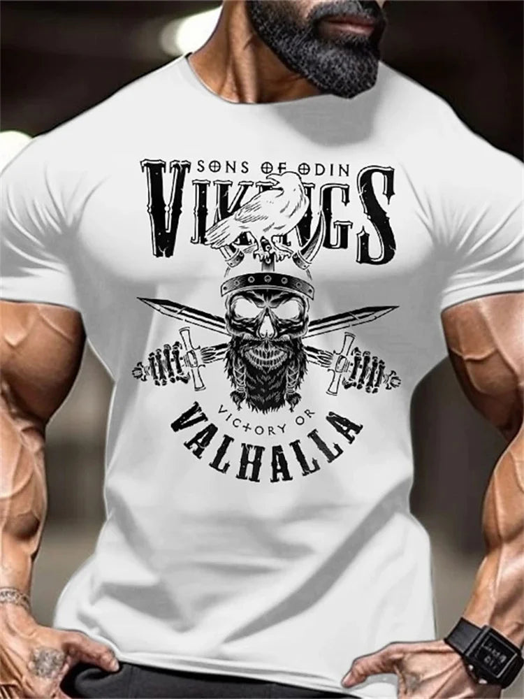 New Men's Fitness T-Shirt Fierce Gym Sports Short-Sleeved Top Quick-Dry Round Neck T-Shirt Fitness Competition Training Clothes