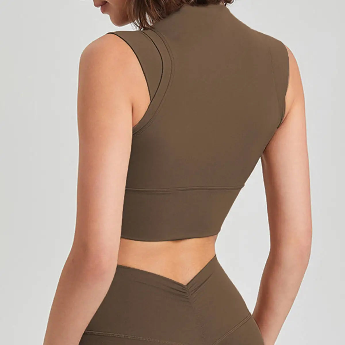 Ctenkevet Women High Neck Breathable Sports Vest Gym Workout Crop Top Female Running Sports Underwear Women Push Up Yoga Clothes