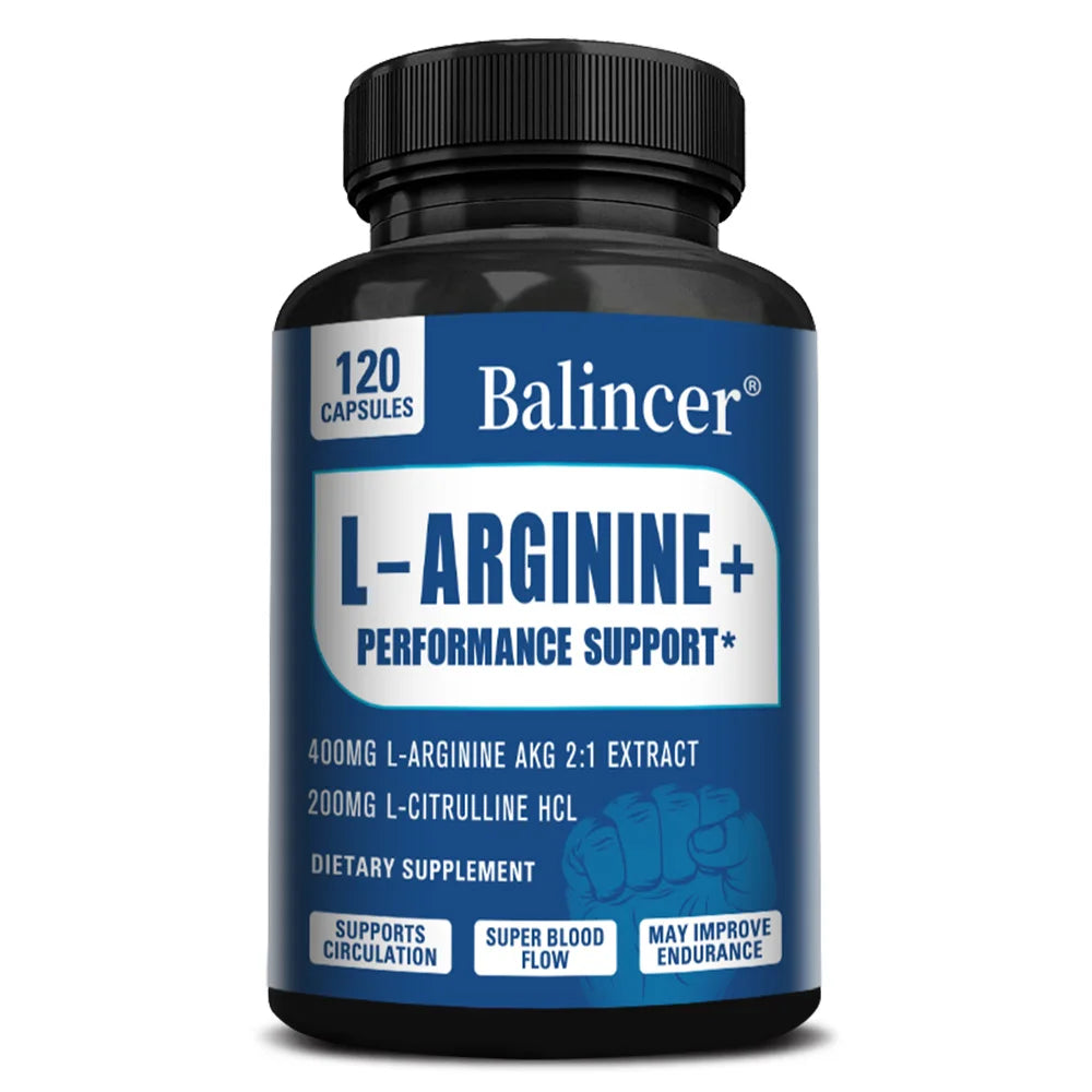 Men's Supplement with L-arginine To Help Build Muscle and Endurance, Provide Pre-workout Energy, and Improve Blood Flow