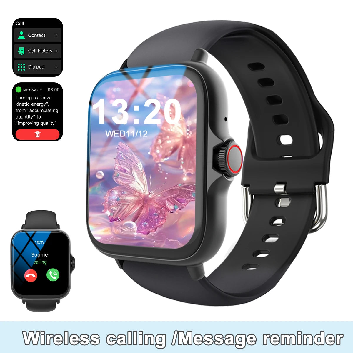 Smart watch, multi-sport mode, message reminder viewing, can answer and make calls, suitable for men and women, custom wallpaper