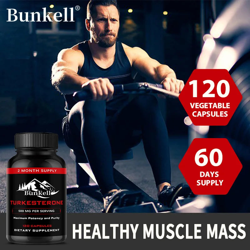 Tumourne Supplement 500 mg, Supports Strength and Muscle Growth, Energy, Performance, Muscle Mass, Muscle Function, 120 Capsules