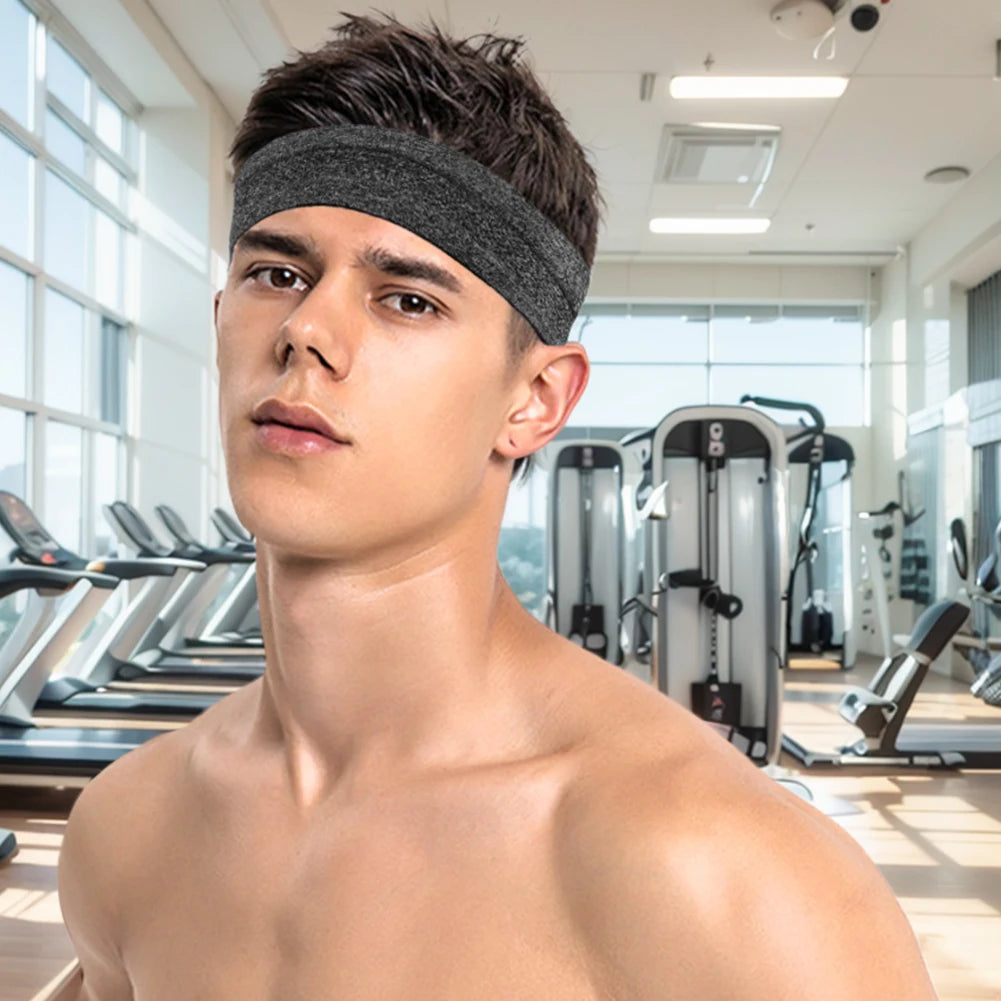 Sports Headband Exercise Sweatband Moisture Wicking Workout Sweat Bands Anti Slip Breathable for Yoga Tennis Basketball