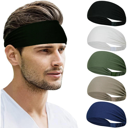 Sports Headbands for Men Women 1PC Non-Slip Moisture Wicking Workout Sweatband Fitness Running Cycling Football Yoga Hairband