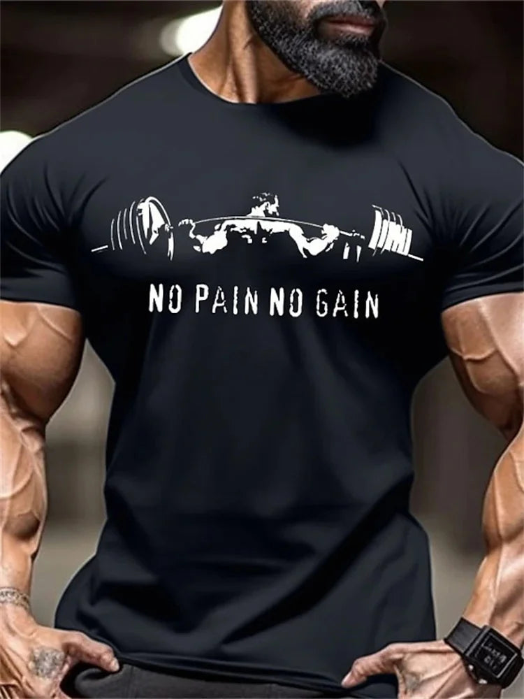New Men's Fitness T-Shirt Fierce Gym Sports Short-Sleeved Top Quick-Dry Round Neck T-Shirt Fitness Competition Training Clothes