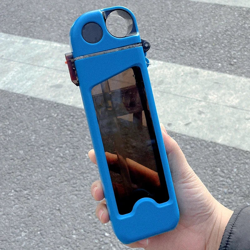 1pc 2025 new square black technology small water bottle, student specific flat water cup