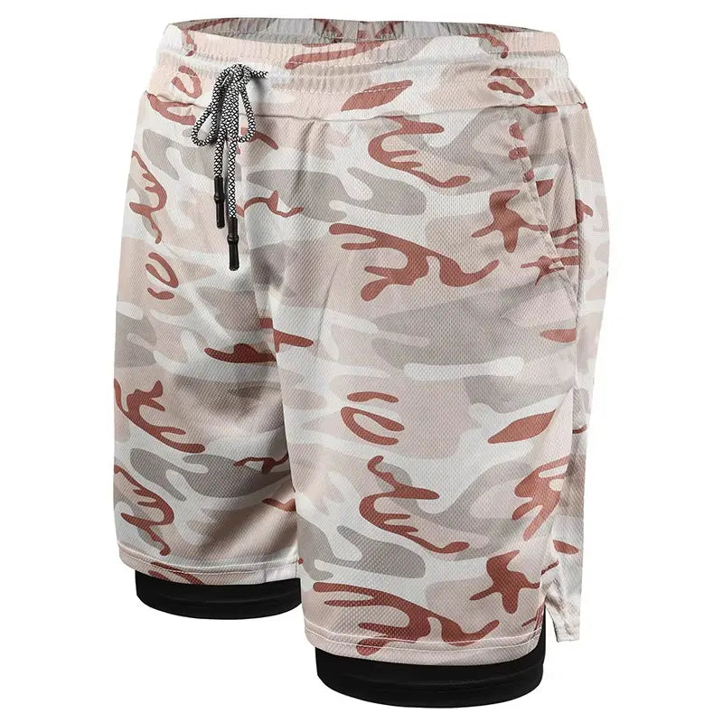 Mens 2 in 1 Running Shorts 5" Quick Dry Gym Athletic Workout Shorts for Men with Phone Pockets