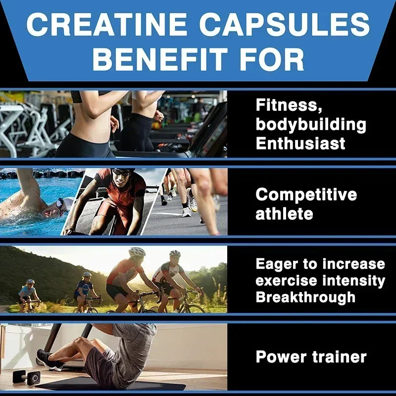 Creatine Monohydrate - Sports Supplement To Help Support Muscle Growth,Improves Performance - 120 Capsules ﻿