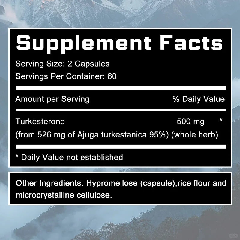 Tumourne Supplement 500 mg, Supports Strength and Muscle Growth, Energy, Performance, Muscle Mass, Muscle Function, 120 Capsules