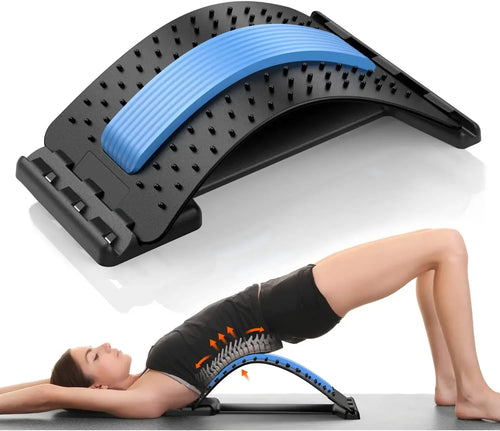 Four Level Adjustable Massager with Back Stretcher Waist and Neck Support Plate