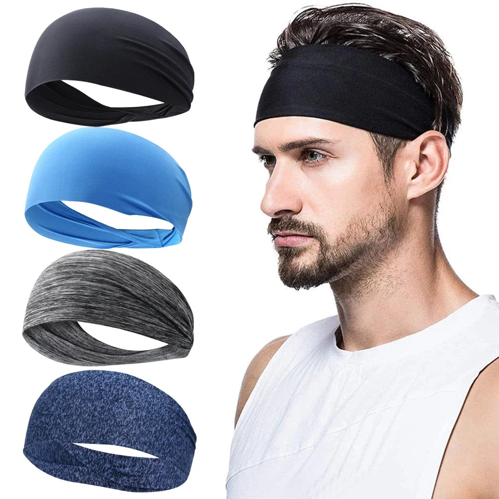 Sports Headband Running Fitness Sweatband Elastic Absorbent Sweat Cycling Jog Tennis Yoga Gym Head Band Hair Bandage Men Women