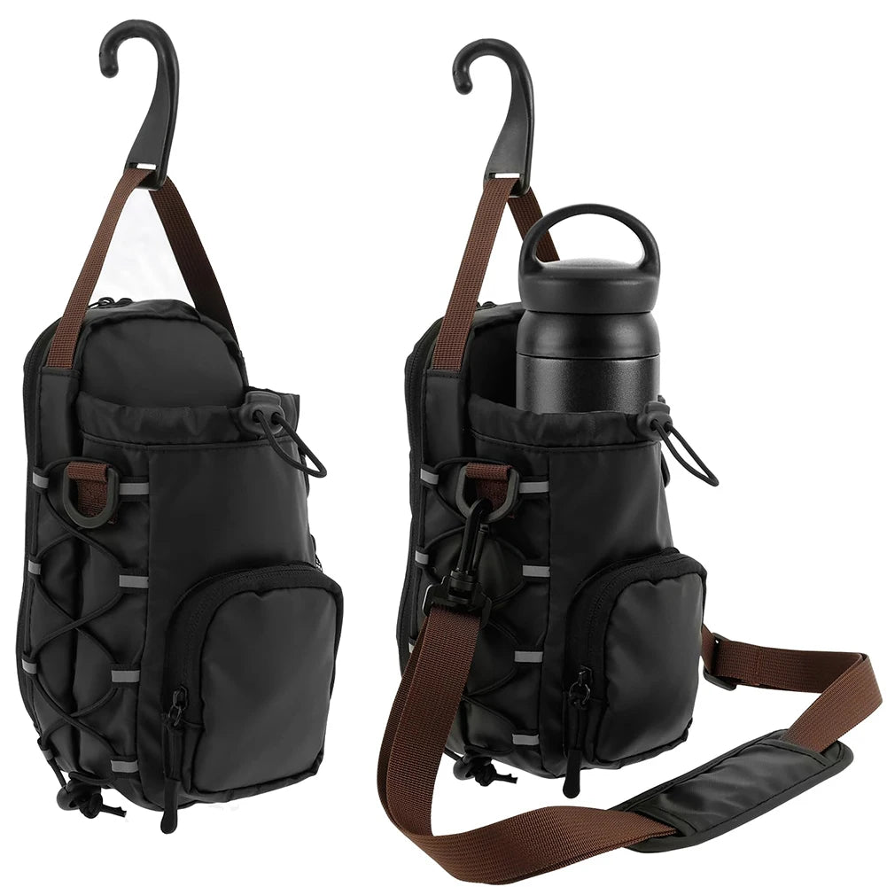 Magnetic Gym Sling Bag with Water Bottle Holder Gym Crossbody Bag Gym Bottle Carrier Bag for Travel Sports Work Fitness