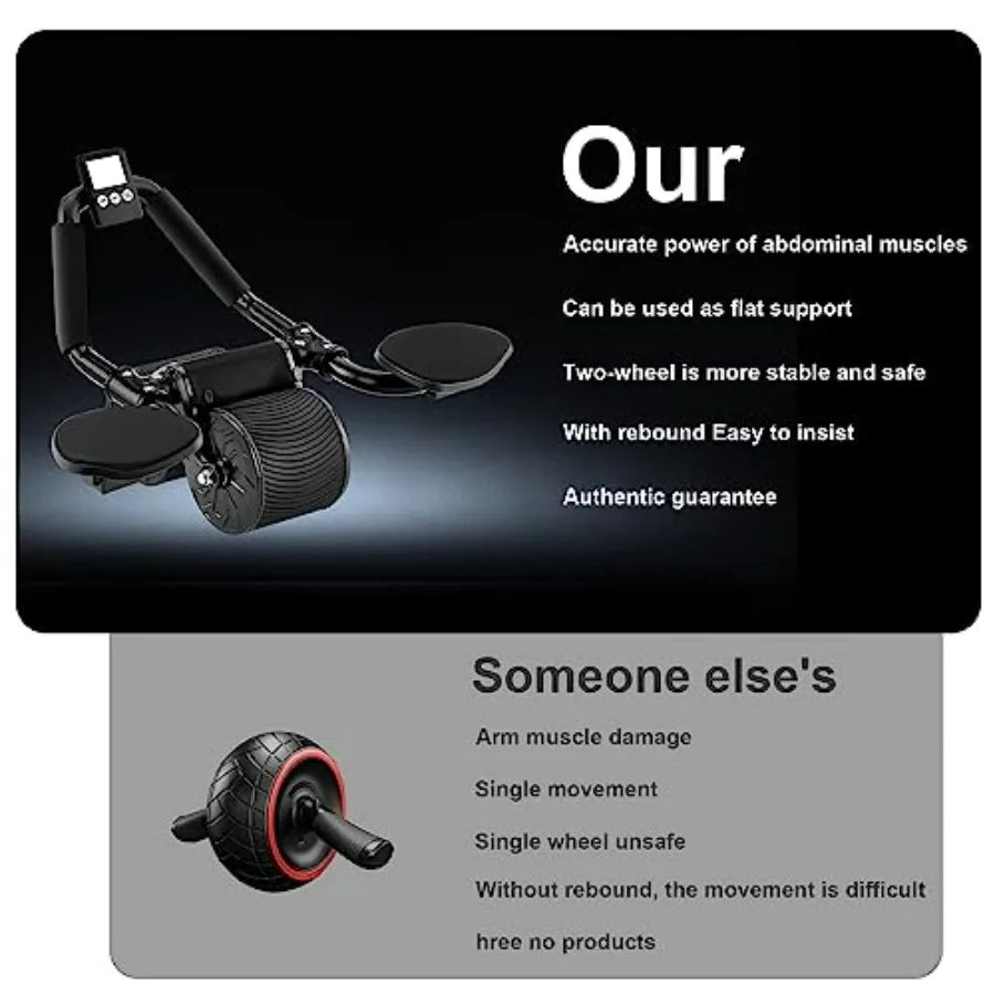 Elbow Support Automatic Rebound Abdominal Wheel Ab Roller for Abdominal Exercise Machine Dolly Core Strengthening Trainer Fitne