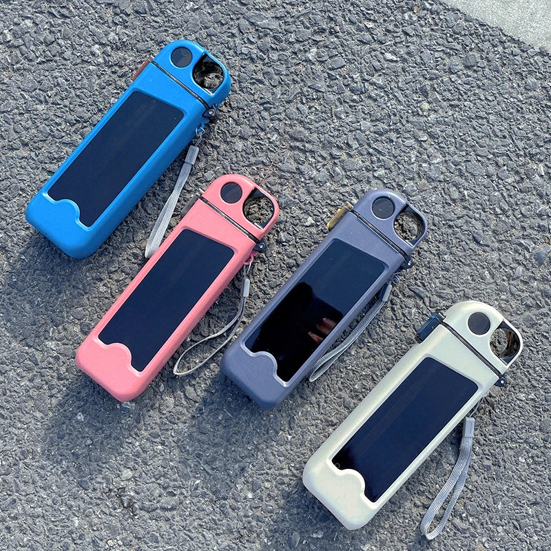 1pc 2025 new square black technology small water bottle, student specific flat water cup